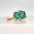 Three Stone Yellow Gold Natural Oval Emerald Ring With Natural Diamonds For Sale - Image 11 of 11
