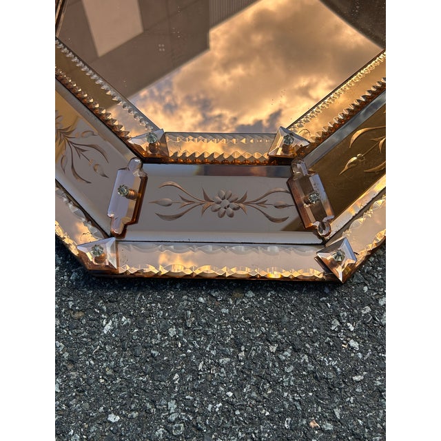 Late 19th Century Venetian Rectangular Wall Mirror Copper Color For Sale - Image 4 of 6