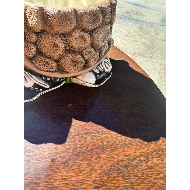 70s Ceramic Hand Painted Turtle Indoor Planter For Sale - Image 4 of 7