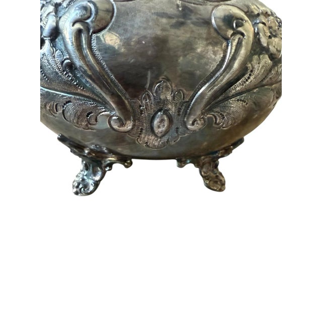 Metal Early 20th Century Silver Pleated Teapot With Ornate Floral Repousse Decoration. For Sale - Image 7 of 7