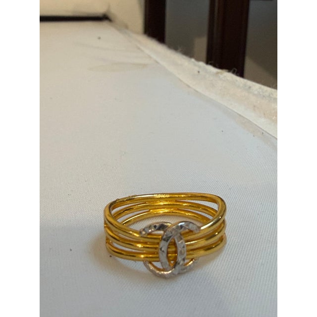 Three Band Two Tone 22 Karat Yellow Gold , 4.5 Gm , CC Ring Size 8.5 For Sale In New York - Image 6 of 8