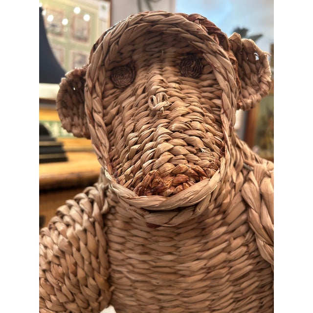 Tan Water Hyacinth Woven Rattan Designer Monkey Sculpture Attributed to Mario Lopez Torres For Sale - Image 8 of 13