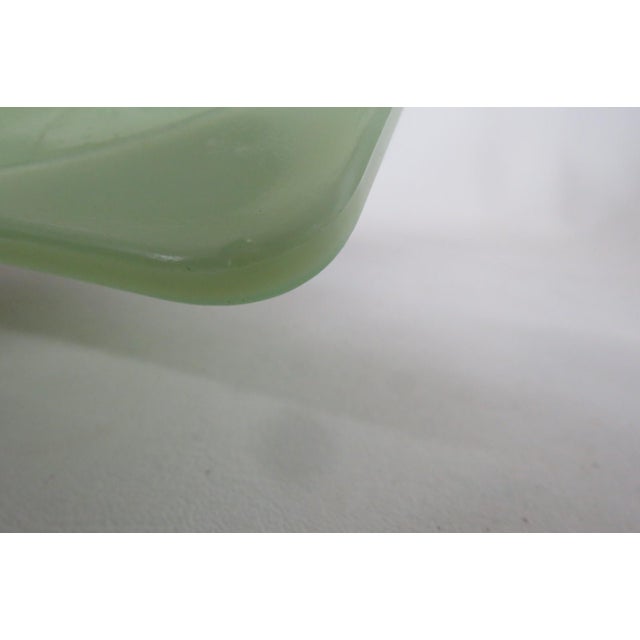 Jeanette Poinsetta Jadeite Refrigerator Dish With Lid 1930s Uranium Glass 4753b For Sale - Image 14 of 18