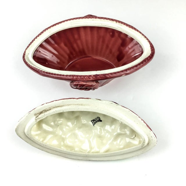 Colorful Japan Produced Majolica Covered Ceramic Basket For Sale - Image 10 of 13