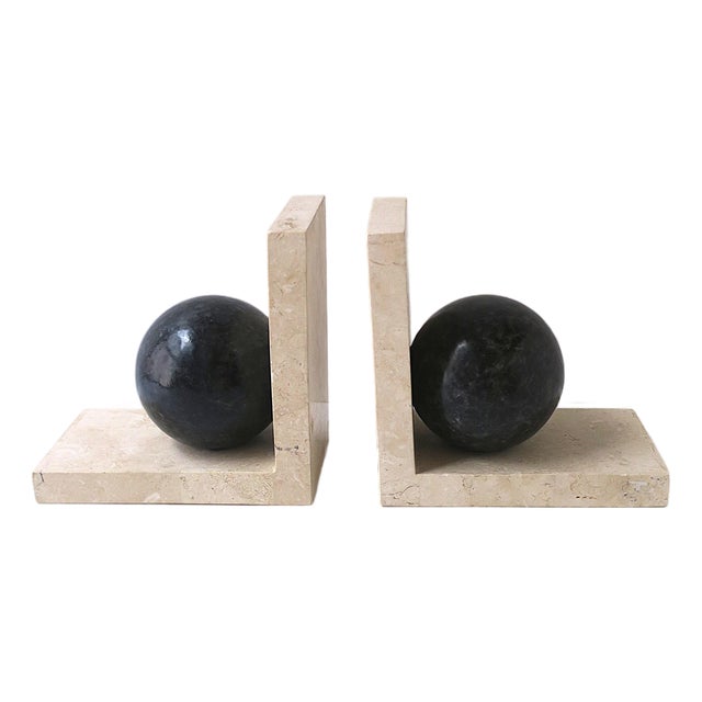 Marble Art Deco Modern Style Bookends, Late-20th Century For Sale
