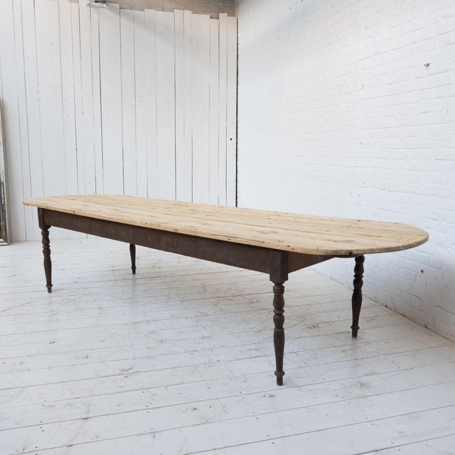 Large French Farmhouse Table in Wood, 1900 For Sale - Image 4 of 12