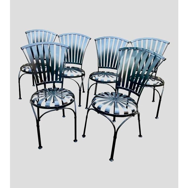 Francois Carre Francois Carre Fan Back Garden Chairs - A Pair For Sale - Image 4 of 8