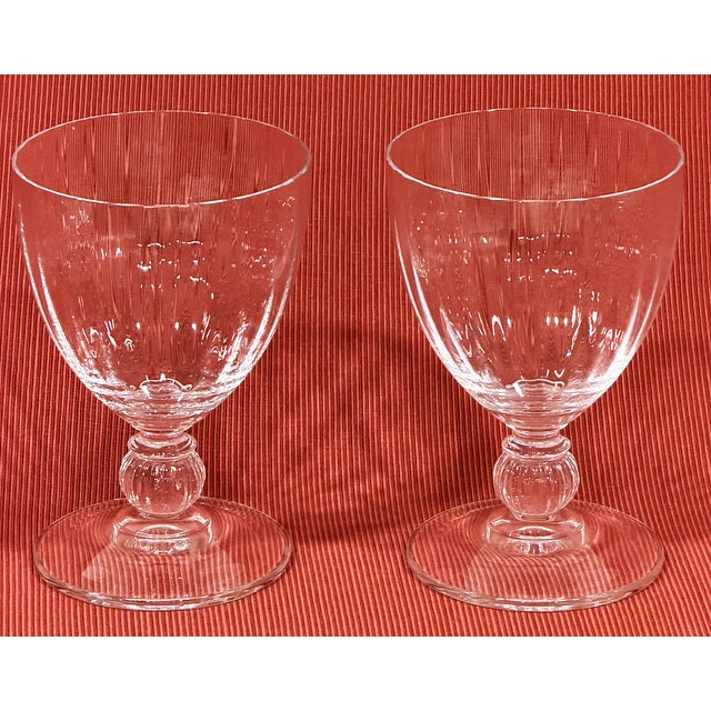 Vintage Crystal Fluted Wine Goblets - Set of 9 For Sale - Image 9 of 18