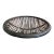 Large Black Rattan and Bamboo Shallow Basket For Sale
