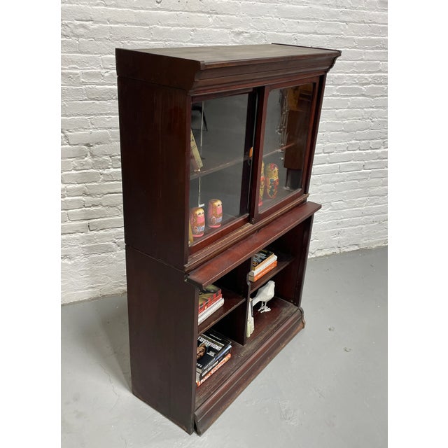 Antique Oak Bookcase / China Cabinet by Danner Furniture, C. 1910s For Sale In New York - Image 6 of 11