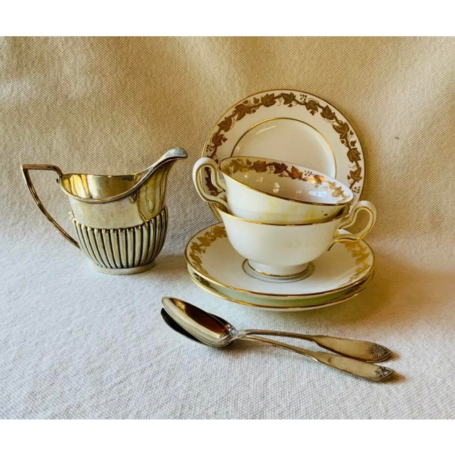 1950s Wedgwood Whitehall Gold Ivy Bone China Tea Set, 10-Piece For Sale - Image 18 of 18