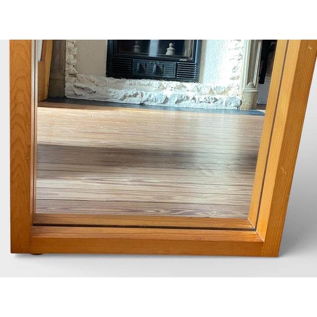 1950s Modernist Mirror in Elm by Charlotte Perriand, France, 1950s For Sale - Image 5 of 9