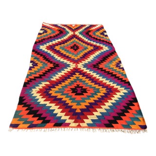 Bohemian Style Kilim Rug - 65" X 110" For Sale
