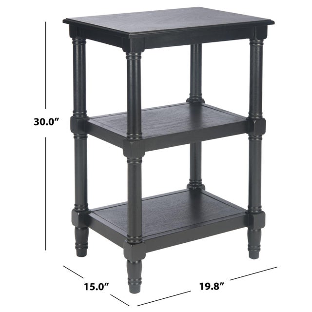 Traditional Cassie 3 Shelf Accent Table in Black For Sale - Image 3 of 8