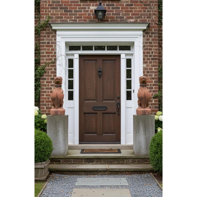 Vintage Gothic Terracotta-Style Seated Hellhound Guardians - A Pair For Sale In West Palm - Image 6 of 7