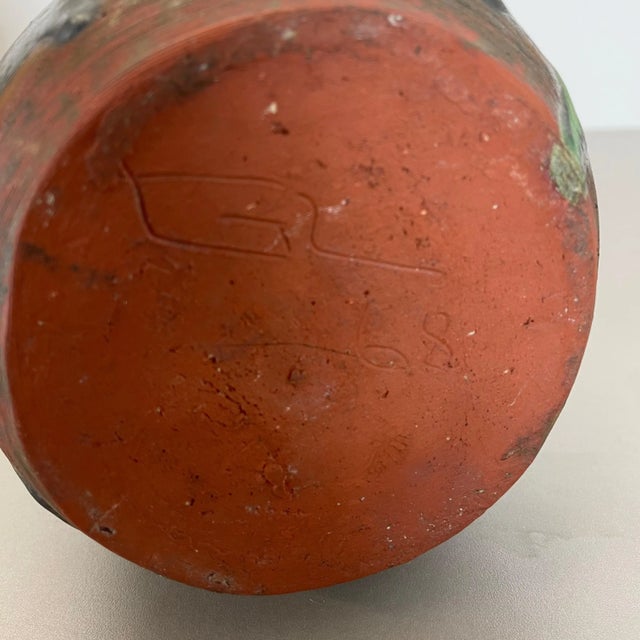 XXL German Ceramic Studio Pottery Vase from Gerhard Liebenthron, 1960s For Sale - Image 17 of 18