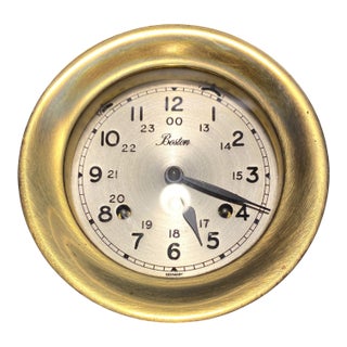 Chelsea Boston Ship's Bell Mechanical Porthole Clock For Sale