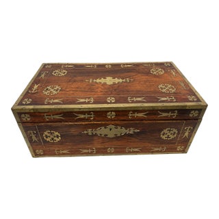 English Regency Brass-Inlaid Rosewood Lap Desk and Dressing Case, Circa 1820 For Sale