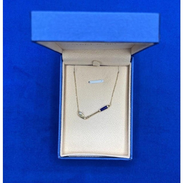 Diamond Blue Lapis Lazuli Golf Club Birdie Jewelry 18 Karat Yellow Gold Charm Pendant Necklace For Sale - Image 4 of 10