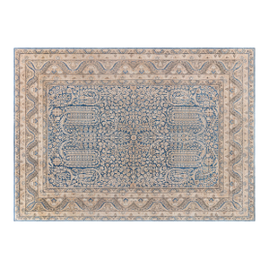 Fine Antique Persian Kirman Blue Handmade Wool Carpet