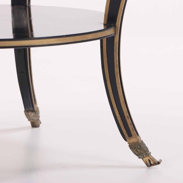 A French Round Marble Top, Ebonized and Gilt Table, C. 1940. For Sale In Philadelphia - Image 6 of 6