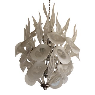 1960s Italian Murano Calla Lily Chandelier For Sale