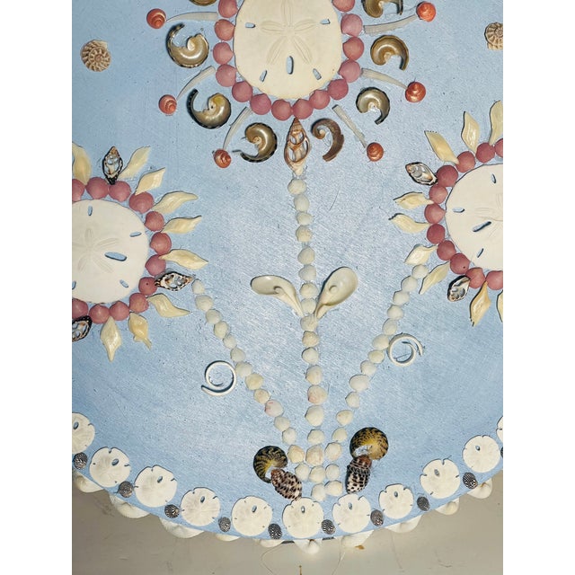 Sea Shell Art Rose on Blue Created by Elia For Sale In Miami - Image 6 of 8
