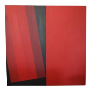1972 Original Op Art Hard Edge Abstract Acrylic Painting on Canvas by Louis Comtois