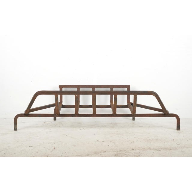 Reclaimed 42.375 In. Cast Iron Fireplace Grate Log Holder For Sale - Image 4 of 8