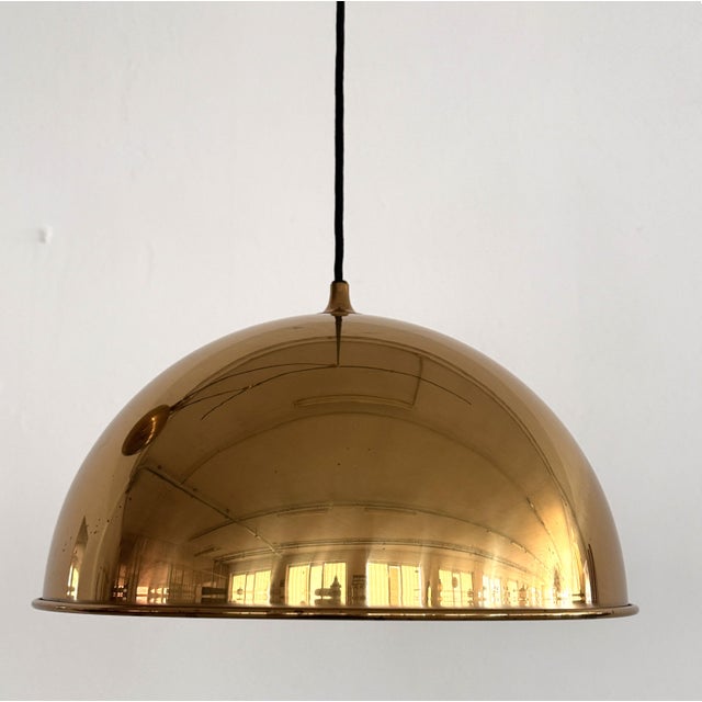 Vintage Brass Adjustable Pendant with Rotary Wheels and Counterweight by Florian Schulz, 1970s For Sale - Image 6 of 18