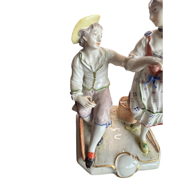 A charming porcelain figure group from the Ludwigsburg manufactory, second half of the 18th century, depicting a peasant...