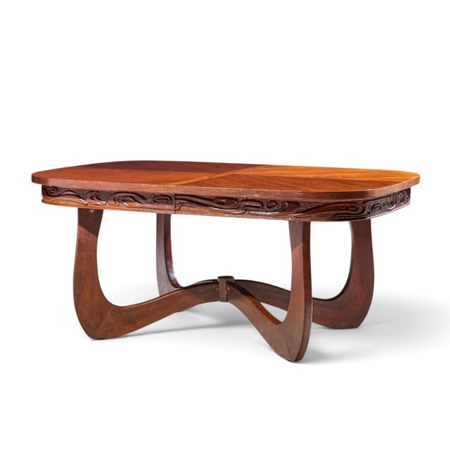 Brown Witco Style Pulaski Oceanic Mid Century Expanding Dining Table With 1 Leaf For Sale - Image 8 of 10