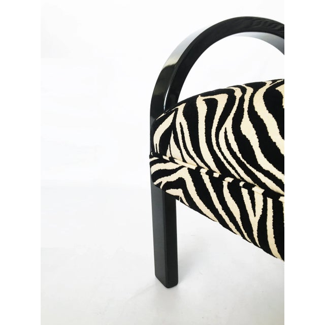 Lacquered Art Deco Armchairs in Zebra, 1940s - a Pair For Sale In Dallas - Image 6 of 8