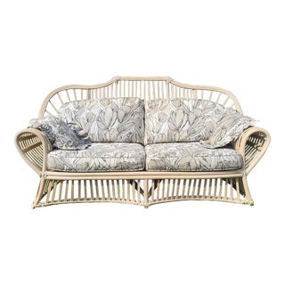 Vintage Ficks Reed Rattan Loveseat For Sale