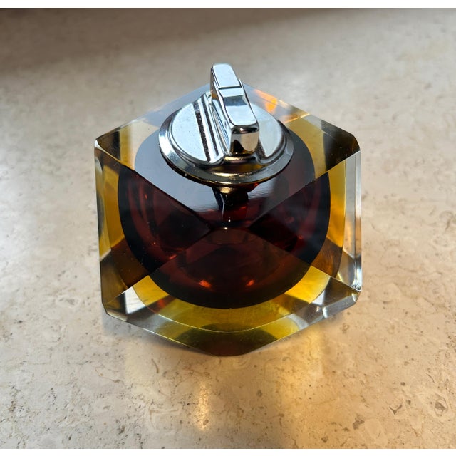Murano Submerged Glass Table Lighter from Seguso Vetri Darte, 1960s For Sale - Image 3 of 7