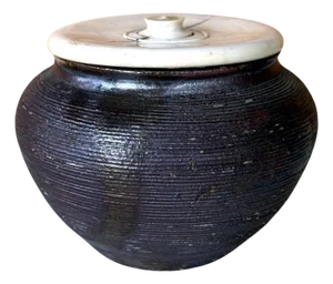 Antique Japanese Ceramic Tanba Chaire with Lid