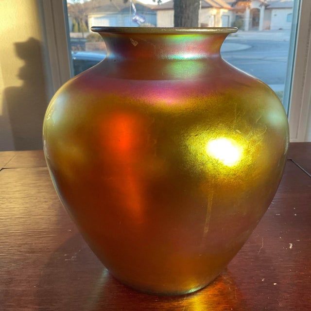 1920s Steuben Gold Aurene Glass Vase, Circa 1928 For Sale - Image 5 of 9