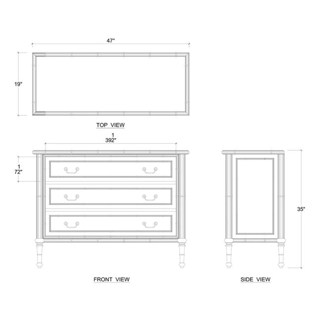 Faux Bamboo Three Drawer Chest For Sale - Image 11 of 11