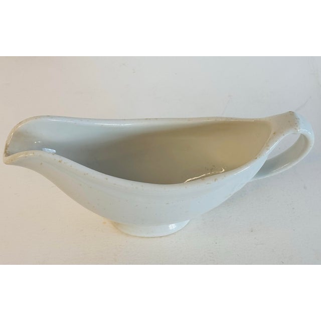 Vintage 1940s Restaurant Ware Shenango White Sauce Boat. This sauce boat is from the US Marine Quartermasters USQMC, New...