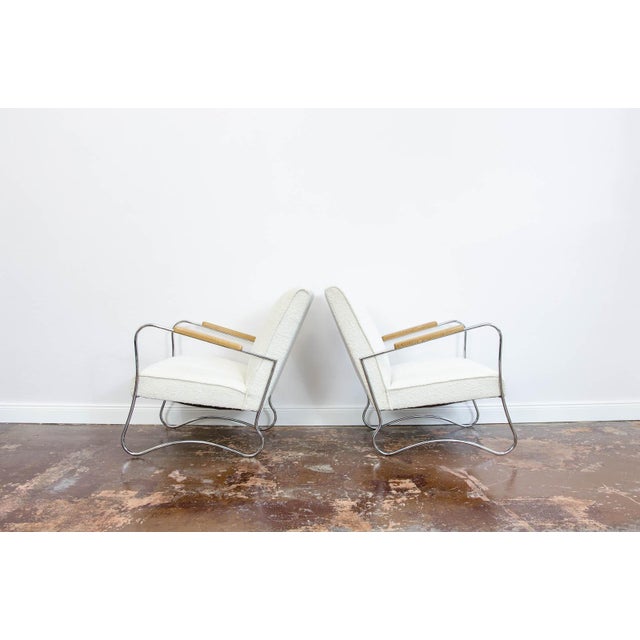 White Bauhaus Armchairs by Wschod, Poland, 1950s, Set of 2 For Sale - Image 8 of 18