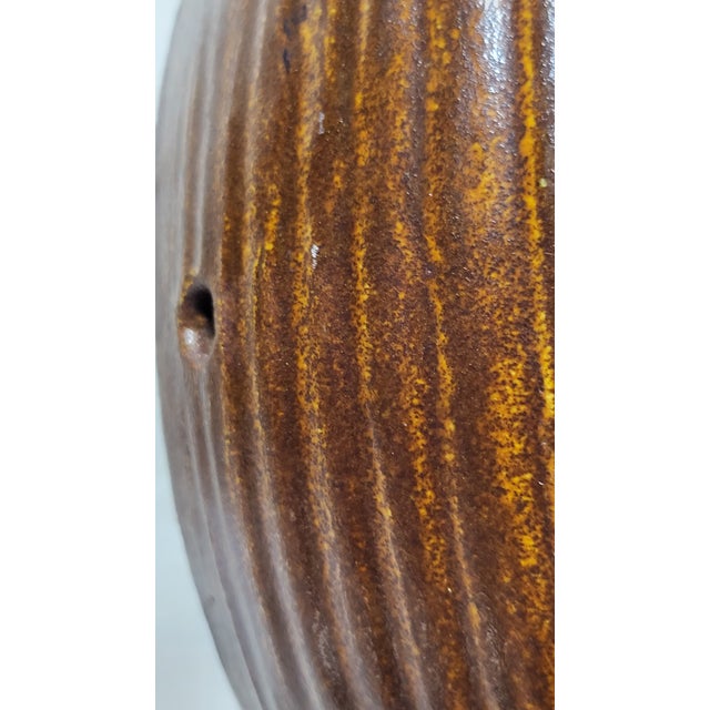 French Brown Ceramic Vase from Accolay, 1960s For Sale - Image 3 of 10