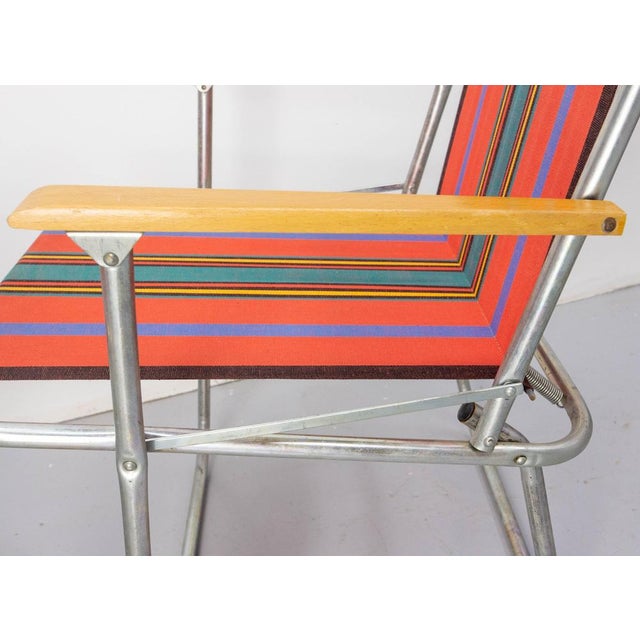 French Folding Camping Chairs and Table, 1950s, Set of 5 For Sale - Image 16 of 18