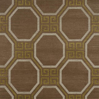 Schumacher Octavia Sisal Wallcovering In Sepia For Sale