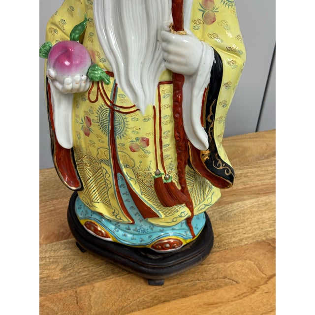 Design Plus Gallery presents a Chinese Ceramic Figure of Shou Xing (also known as Shou Lao), the Chinese God of Longevity....
