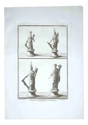 Francesco Cepparoli, Ancient Roman Statues, Original Etching, 1700s