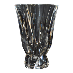 Vtg. Art Deco Style Tapered Thick Cut Crystal Vase - Saint-Louis