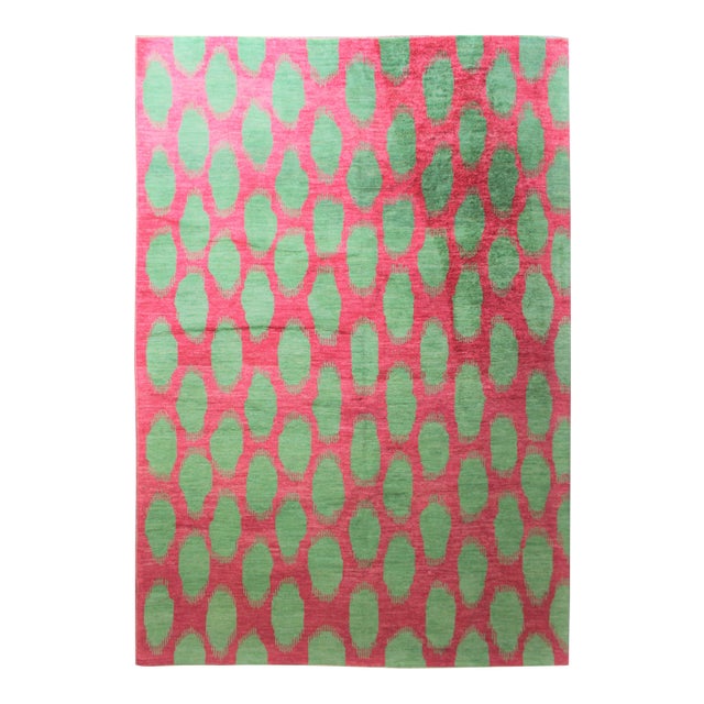 Hand Knotted Ikat Rug by Aara Rugs - 9'7" x 11'11" For Sale