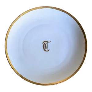 Early 20th Century Monogrammed Porcelain Plate From Weimar Germany