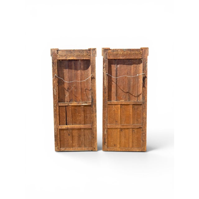 19th Century Pair of 19th Century French Painted and Giltwood Trumeau Mirrors For Sale - Image 5 of 9
