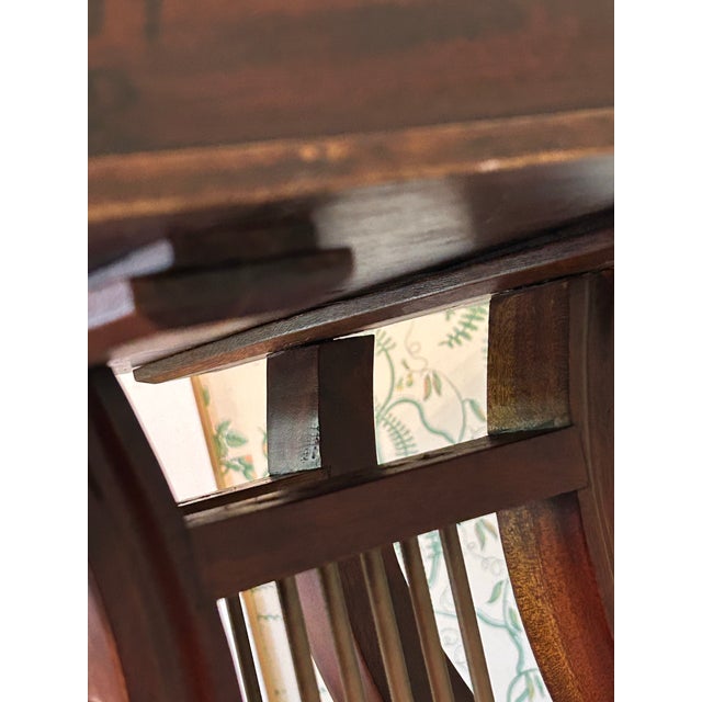 Early 20th Century Victorian Double Harp/Lyre Console Table on Brass Casters For Sale - Image 10 of 11